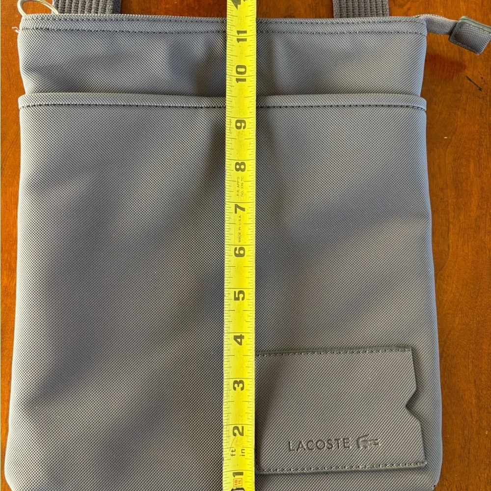 Lacoste Gray Messenger Bag Sleek Modern Design